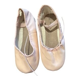 Danskin Pink Leather Ballet Dance‎ Shoes Child Size 11 Pre-Loved